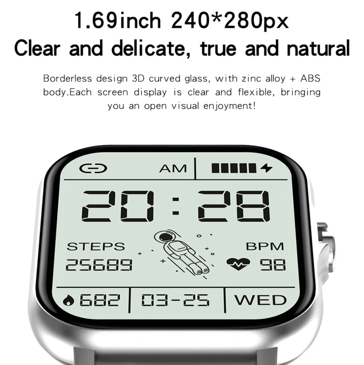 GT20 Schermo TFT da 1,69 pollici IP67 Orologio intelligente impermeabile, Supporto controllo musica / Chiamata Bluetooth / Monitoraggio frequenza cardiaca / Monitoraggio pressione sanguigna, Silicone Strap, Steel Strap