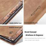 Custodia portafoglio in pelle con slot carte per Galaxy S21 FE