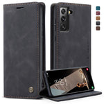 Custodia portafoglio in pelle con slot carte per Galaxy S21 FE