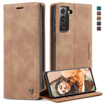 Custodia portafoglio in pelle con slot carte per Galaxy S21 FE