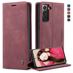 Custodia portafoglio in pelle con slot carte per Galaxy S21 FE