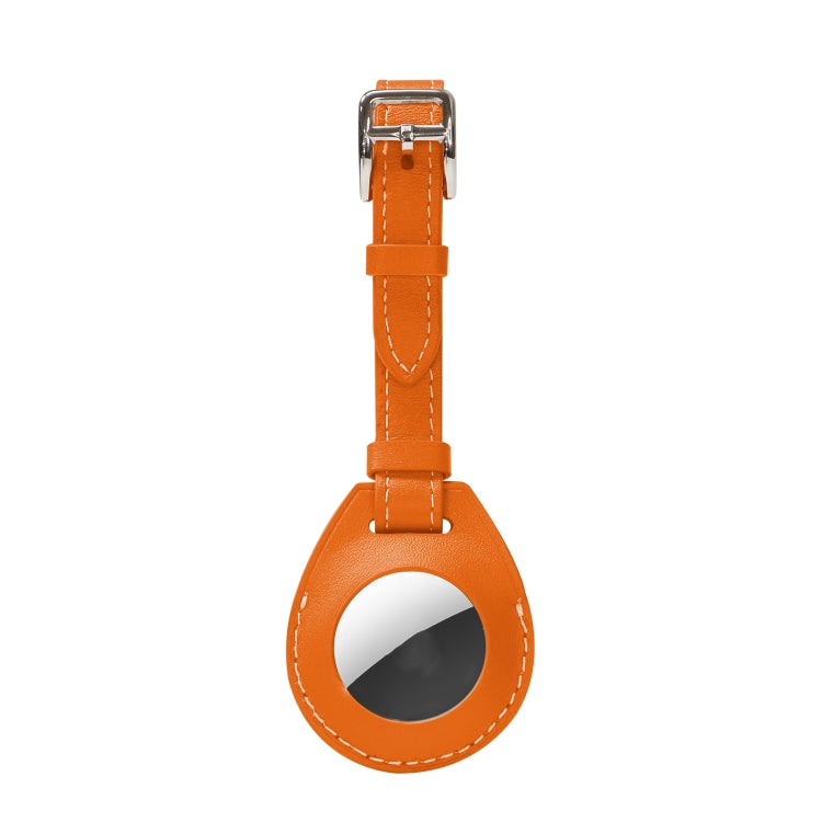 Custodia protettiva antiurto in pelle antigraffio con anello per appendere AirTag, Luggage Tag