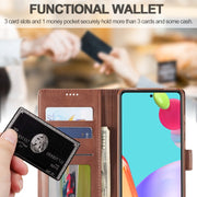 Custodia portafoglio in pelle con slot carte per Galaxy A82