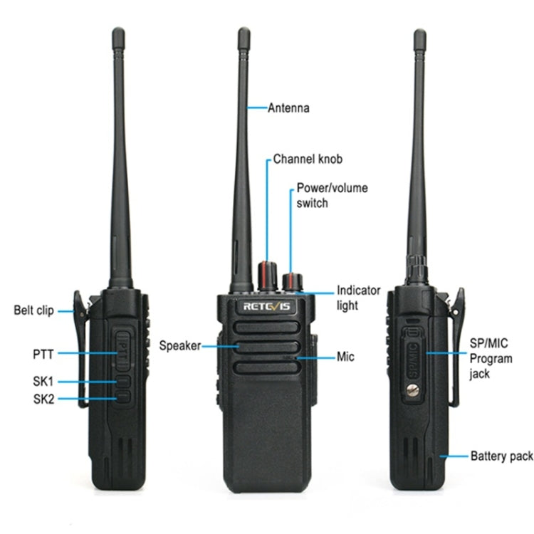 RETEVIS RT29 10W UHF 400-480MHz 16CHS Radio bidirezionale Walkie Talkie portatile,, RT29,EU Plug, RT29,US Plug