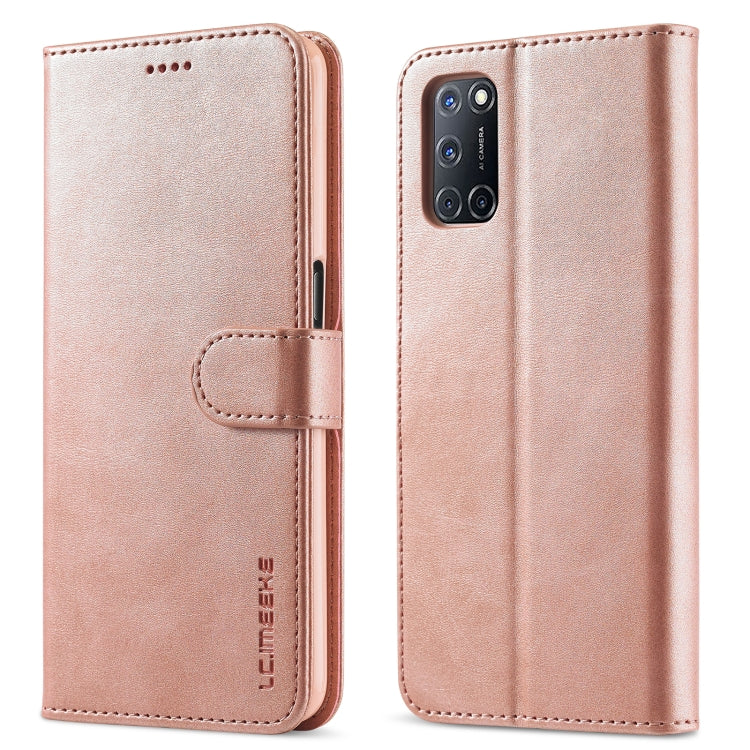 LC.IMEEKE Custodia in pelle a vibrazione orizzontale con struttura in vitello, con supporto, slot per schede e portafoglio, For OPPO F19 / A74 4G, For OPPO Realme C15 / C12 / C25