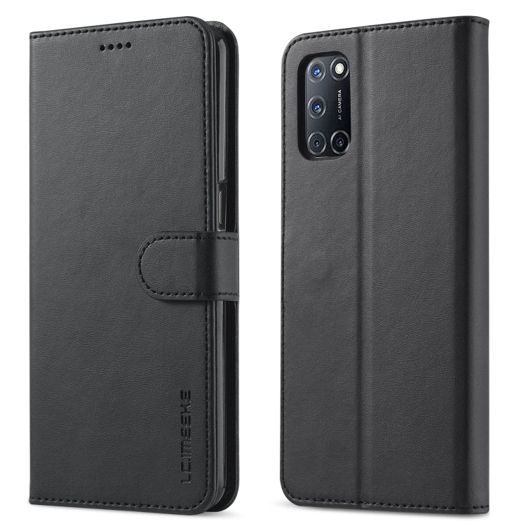 LC.IMEEKE Custodia in pelle a vibrazione orizzontale con struttura in vitello, con supporto, slot per schede e portafoglio, For OPPO F19 / A74 4G, For OPPO Realme C15 / C12 / C25