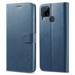 LC.IMEEKE Custodia in pelle a vibrazione orizzontale con struttura in vitello, con supporto, slot per schede e portafoglio, For OPPO F19 / A74 4G, For OPPO Realme C15 / C12 / C25