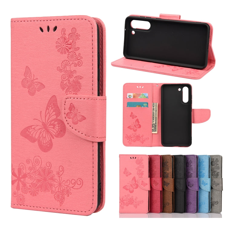 Custodia portafoglio in pelle con farfalle per Samsung Galaxy A32