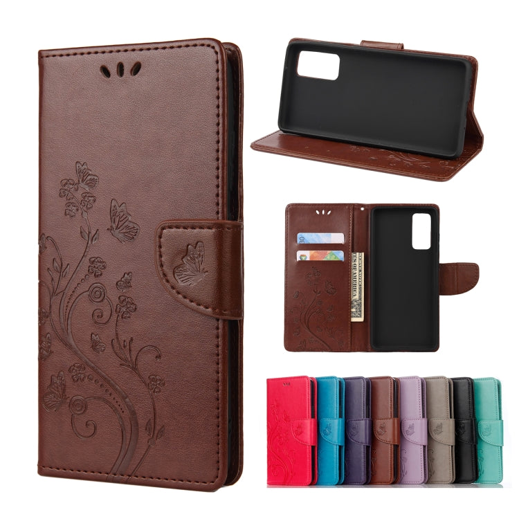 Custodia portafoglio in pelle con farfalla per Galaxy S21 FE