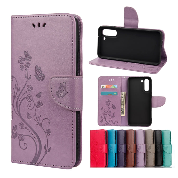 Custodia portafoglio in pelle con farfalla per Galaxy S21 FE