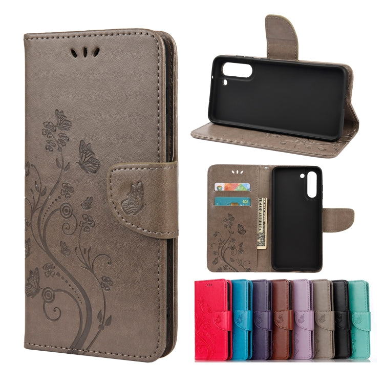 Custodia portafoglio in pelle con farfalla per Galaxy S21 FE