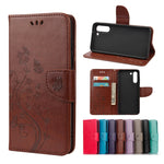 Custodia portafoglio in pelle con farfalla per Galaxy S21 FE