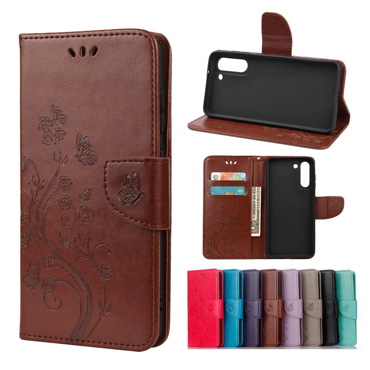 Custodia portafoglio in pelle con farfalla per Galaxy S21 FE