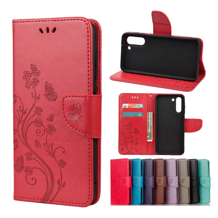 Custodia portafoglio in pelle con farfalla per Galaxy S21 FE