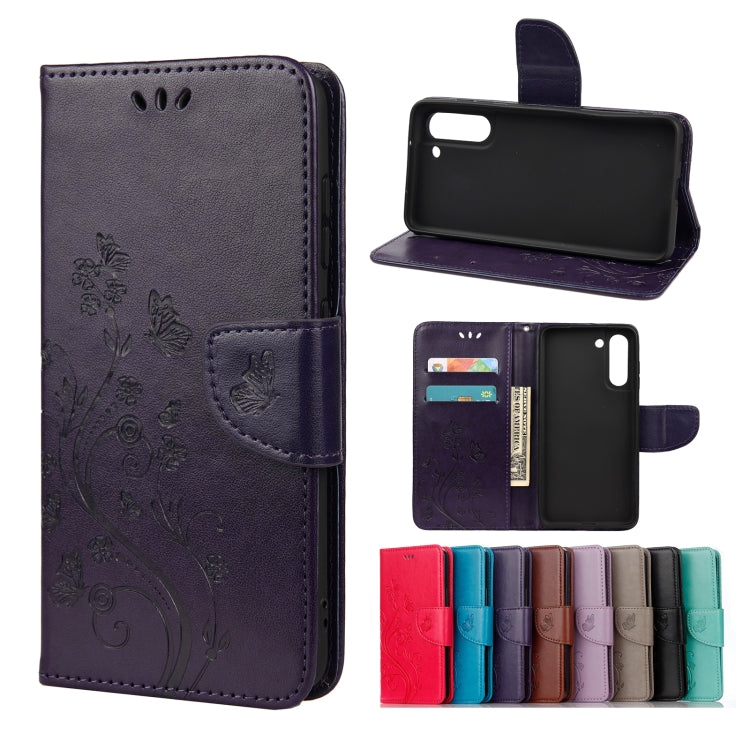 Custodia portafoglio in pelle con farfalla per Galaxy S21 FE