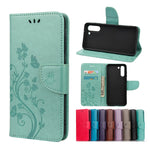 Custodia portafoglio in pelle con farfalla per Galaxy S21 FE