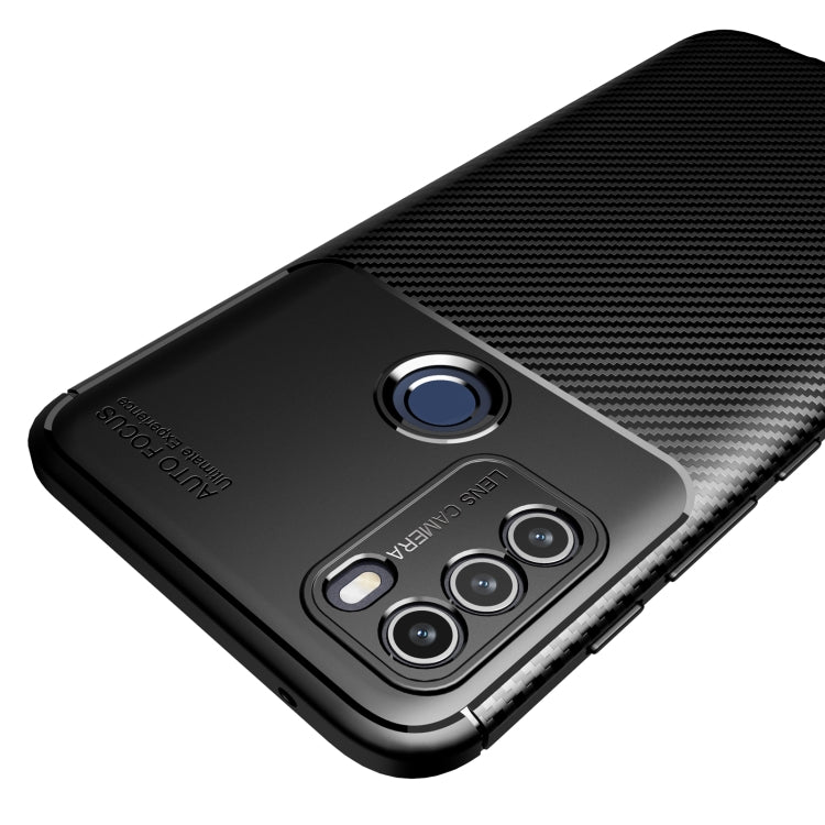 Custodia in TPU antiurto con trama in fibra di carbonio, For Honor Play 5T, For Motorola Moto G50, For Motorola Moto G60, For vivo V21
