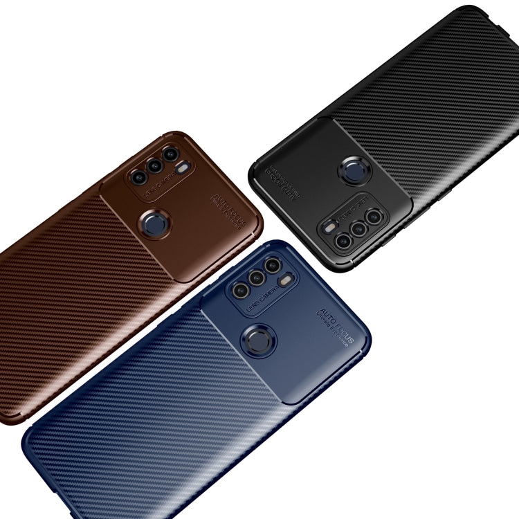 Custodia in TPU antiurto con trama in fibra di carbonio, For Honor Play 5T, For Motorola Moto G50, For Motorola Moto G60, For vivo V21