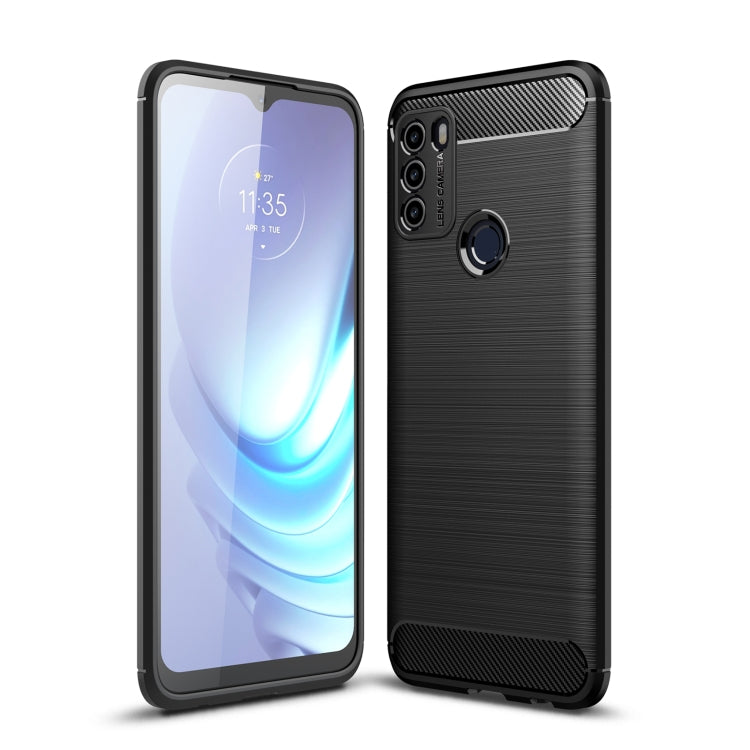 Custodia in TPU in fibra di carbonio con trama spazzolata, For Motorola Moto G50, For Motorola Moto G60