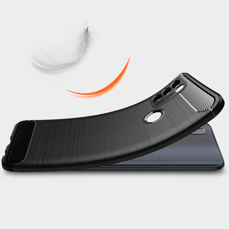 Custodia in TPU in fibra di carbonio con trama spazzolata, For Motorola Moto G50, For Motorola Moto G60