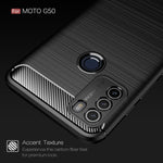 Custodia in TPU in fibra di carbonio con trama spazzolata, For Motorola Moto G50, For Motorola Moto G60