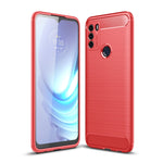 Custodia in TPU in fibra di carbonio con trama spazzolata, For Motorola Moto G50, For Motorola Moto G60