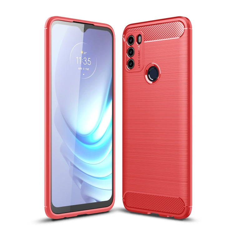 Custodia in TPU in fibra di carbonio con trama spazzolata, For Motorola Moto G50, For Motorola Moto G60