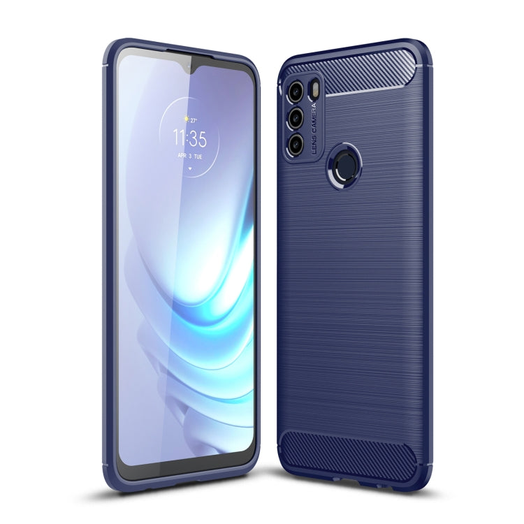 Custodia in TPU in fibra di carbonio con trama spazzolata, For Motorola Moto G50, For Motorola Moto G60