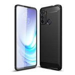 Custodia in TPU in fibra di carbonio con trama spazzolata, For Motorola Moto G50, For Motorola Moto G60