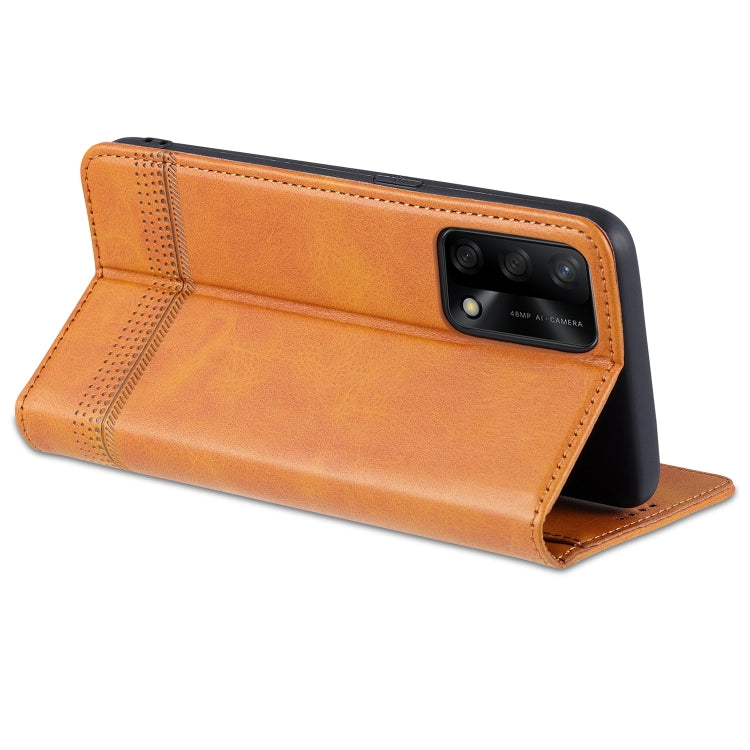 AZNS Custodia in pelle a vibrazione orizzontale con struttura in vitello magnetico con slot per carte, supporto e portafoglio, For OPPO A74 4G / F19, For OPPO Realme C15 / C12 / C25 / Narzo 30A