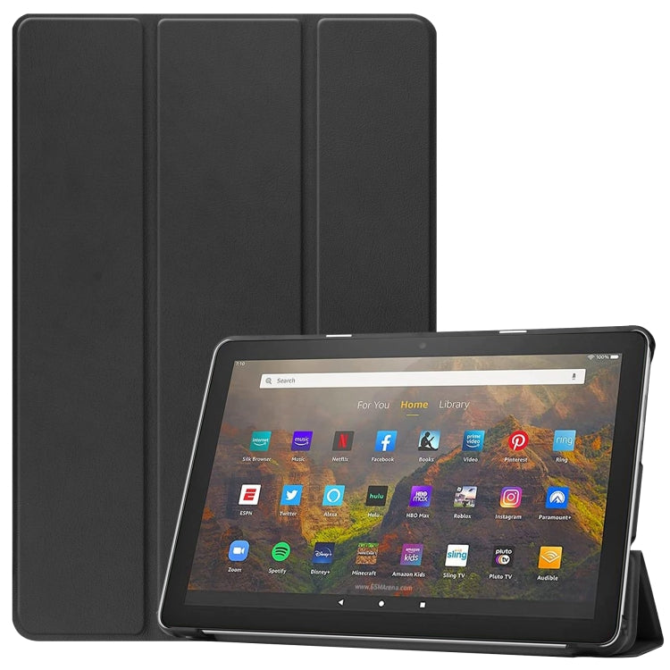 Custer Texture custodia orizzontale in pelle a libro con supporto a tre pieghe e funzione Sleep/Wake-up, For Amazon Fire HD 10 (2021)