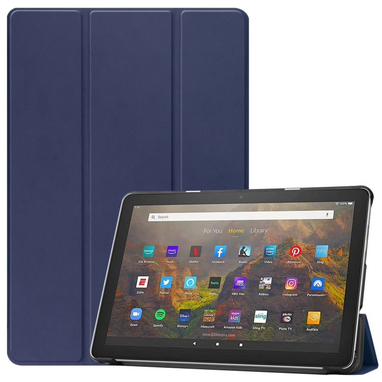 Custer Texture custodia orizzontale in pelle a libro con supporto a tre pieghe e funzione Sleep/Wake-up, For Amazon Fire HD 10 (2021)