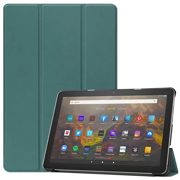 Custer Texture custodia orizzontale in pelle a libro con supporto a tre pieghe e funzione Sleep/Wake-up, For Amazon Fire HD 10 (2021)