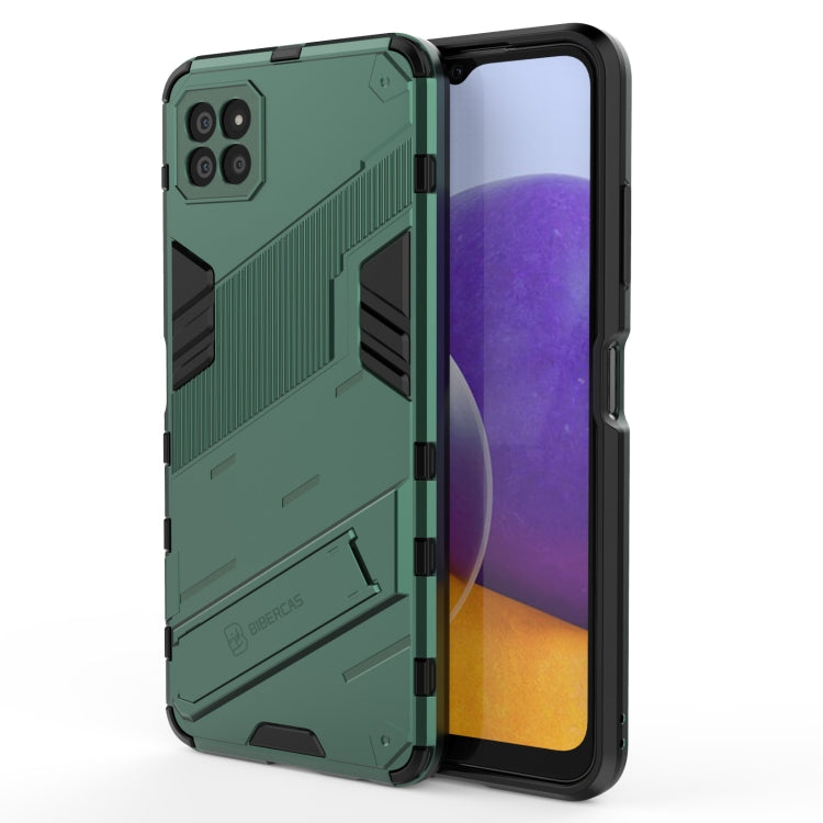 Custodia TPU antiurto con supporto per Galaxy A22 5G