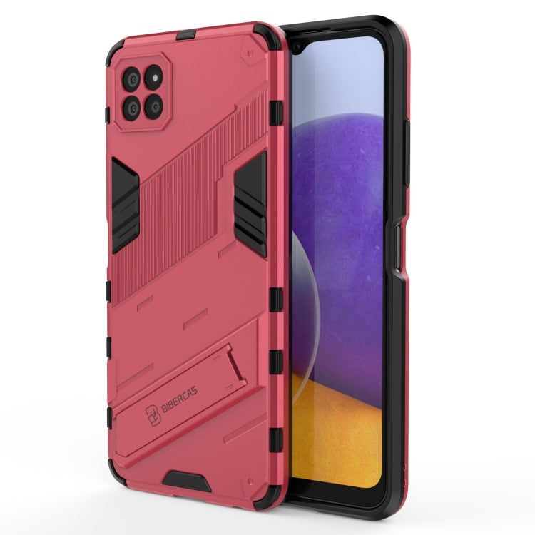 Custodia TPU antiurto con supporto per Galaxy A22 5G