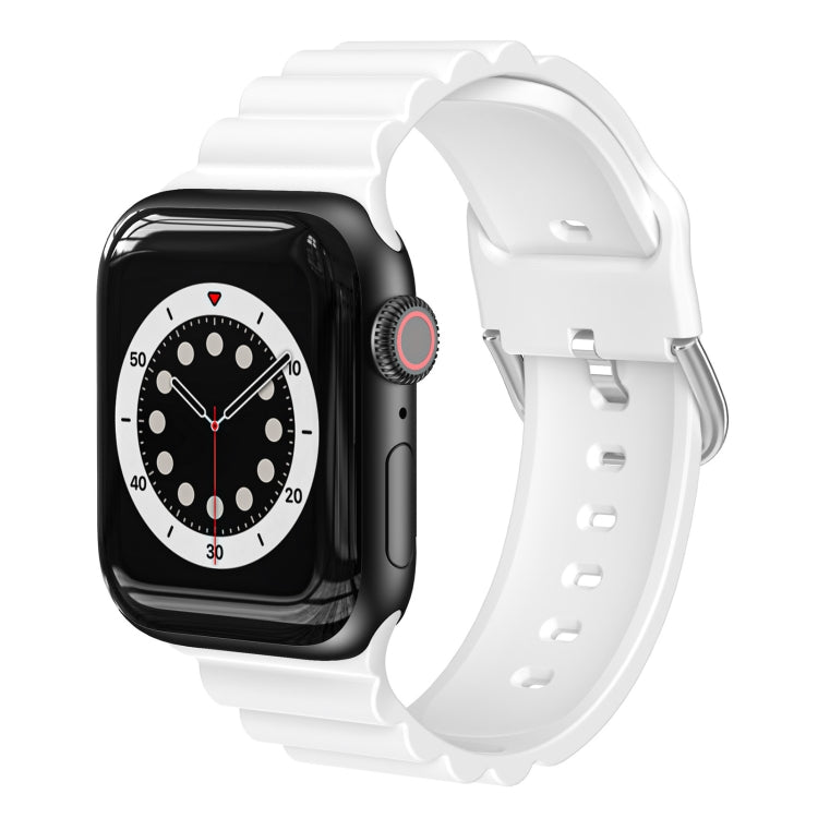 Cinturino per orologio in silicone stile Business B, For Apple Watch Series 7 45mm / 6 & SE & 5 & 4 44mm / 3 & 2 & 1 42mm, For Apple Watch Series 7 41mm / 6 & SE & 5 & 4 40mm / 3 & 2 & 1 38mm                                                             ...