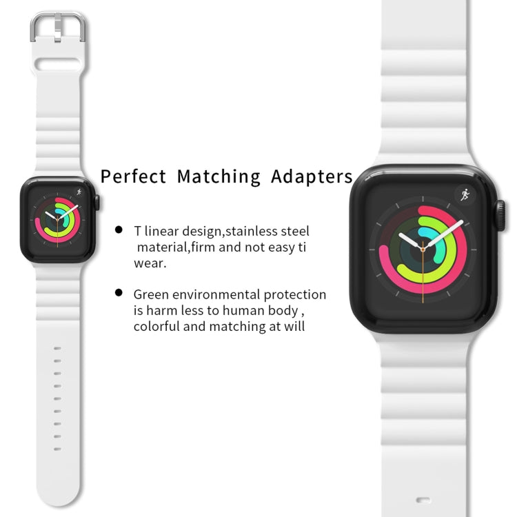 Cinturino per orologio in silicone stile Business B, For Apple Watch Series 7 45mm / 6 & SE & 5 & 4 44mm / 3 & 2 & 1 42mm, For Apple Watch Series 7 41mm / 6 & SE & 5 & 4 40mm / 3 & 2 & 1 38mm                                                             ...