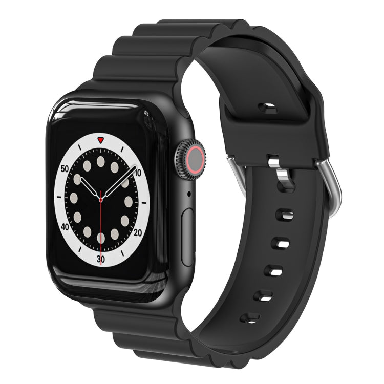 Cinturino per orologio in silicone stile Business B, For Apple Watch Series 7 45mm / 6 & SE & 5 & 4 44mm / 3 & 2 & 1 42mm, For Apple Watch Series 7 41mm / 6 & SE & 5 & 4 40mm / 3 & 2 & 1 38mm                                                             ...
