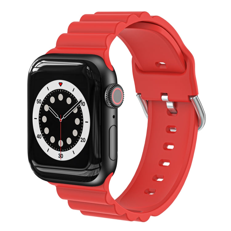 Cinturino per orologio in silicone stile Business B, For Apple Watch Series 7 45mm / 6 & SE & 5 & 4 44mm / 3 & 2 & 1 42mm, For Apple Watch Series 7 41mm / 6 & SE & 5 & 4 40mm / 3 & 2 & 1 38mm                                                             ...