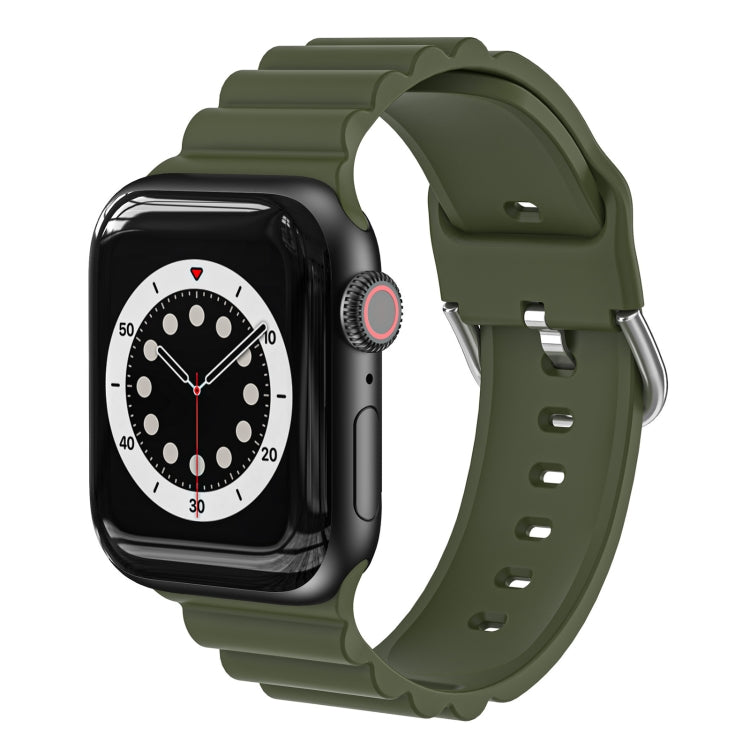Cinturino per orologio in silicone stile Business B, For Apple Watch Series 7 45mm / 6 & SE & 5 & 4 44mm / 3 & 2 & 1 42mm, For Apple Watch Series 7 41mm / 6 & SE & 5 & 4 40mm / 3 & 2 & 1 38mm                                                             ...