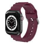 Cinturino per orologio in silicone stile Business B, For Apple Watch Series 7 45mm / 6 & SE & 5 & 4 44mm / 3 & 2 & 1 42mm, For Apple Watch Series 7 41mm / 6 & SE & 5 & 4 40mm / 3 & 2 & 1 38mm                                                             ...