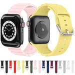 Cinturino per orologio in silicone stile Business B, For Apple Watch Series 7 45mm / 6 & SE & 5 & 4 44mm / 3 & 2 & 1 42mm, For Apple Watch Series 7 41mm / 6 & SE & 5 & 4 40mm / 3 & 2 & 1 38mm                                                             ...