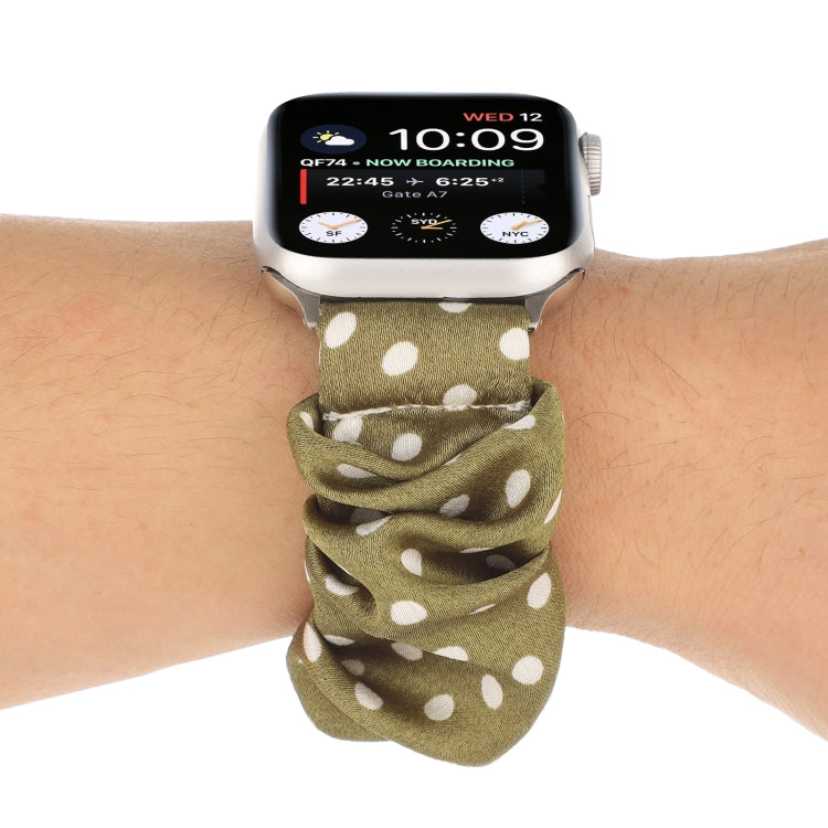 Cinturino per orologio in tessuto con anello per capelli a pois, For Apple Watch Ultra 49mm / Series 8&7 45mm / SE 2&6&SE&5&4 44mm / 3&2&1 42mm, For Apple Watch Series 8&7 41mm / SE 2&6&SE&5&4 40mm / 3&2&1 38mm                                          ...