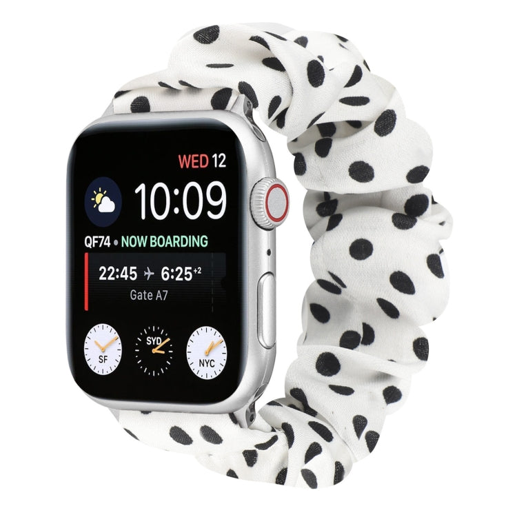 Cinturino per orologio in tessuto con anello per capelli a pois, For Apple Watch Ultra 49mm / Series 8&7 45mm / SE 2&6&SE&5&4 44mm / 3&2&1 42mm, For Apple Watch Series 8&7 41mm / SE 2&6&SE&5&4 40mm / 3&2&1 38mm                                          ...