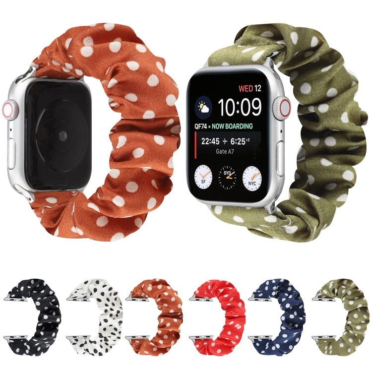 Cinturino per orologio in tessuto con anello per capelli a pois, For Apple Watch Ultra 49mm / Series 8&7 45mm / SE 2&6&SE&5&4 44mm / 3&2&1 42mm, For Apple Watch Series 8&7 41mm / SE 2&6&SE&5&4 40mm / 3&2&1 38mm                                          ...