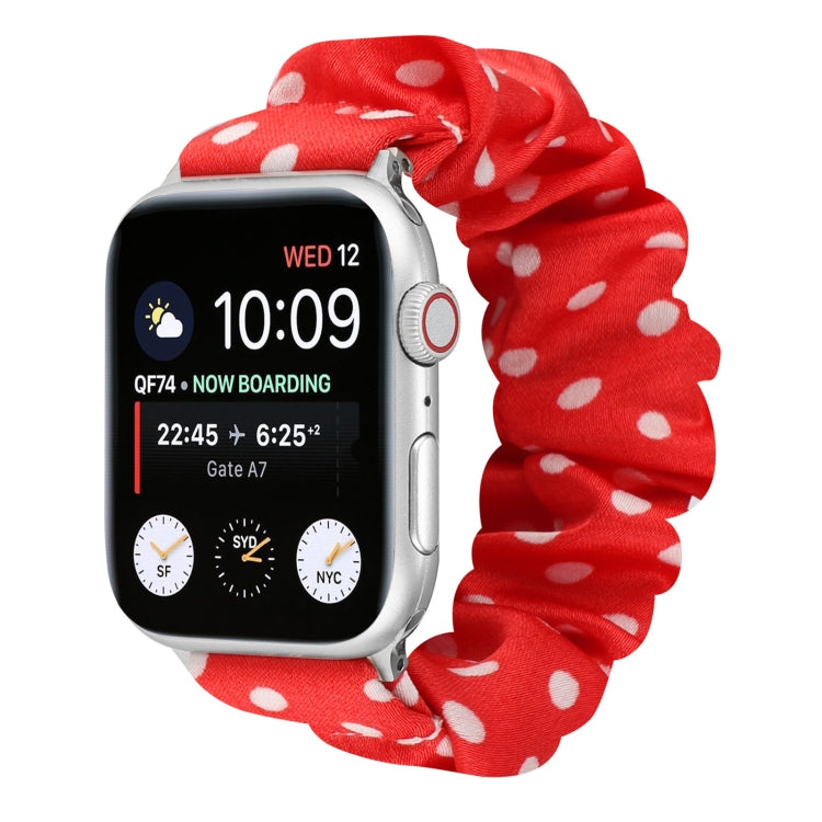 Cinturino per orologio in tessuto con anello per capelli a pois, For Apple Watch Ultra 49mm / Series 8&7 45mm / SE 2&6&SE&5&4 44mm / 3&2&1 42mm, For Apple Watch Series 8&7 41mm / SE 2&6&SE&5&4 40mm / 3&2&1 38mm                                          ...