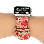 Cinturino per orologio in tessuto con anello per capelli con motivo a farfalla, For Apple Watch Ultra 49mm / Series 8&7 45mm / SE 2&6&SE&5&4 44mm / 3&2&1 42mm