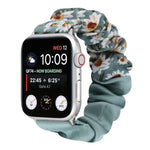 Cinturino per orologio in tessuto con anello per capelli con motivo a farfalla, For Apple Watch Ultra 49mm / Series 8&7 45mm / SE 2&6&SE&5&4 44mm / 3&2&1 42mm