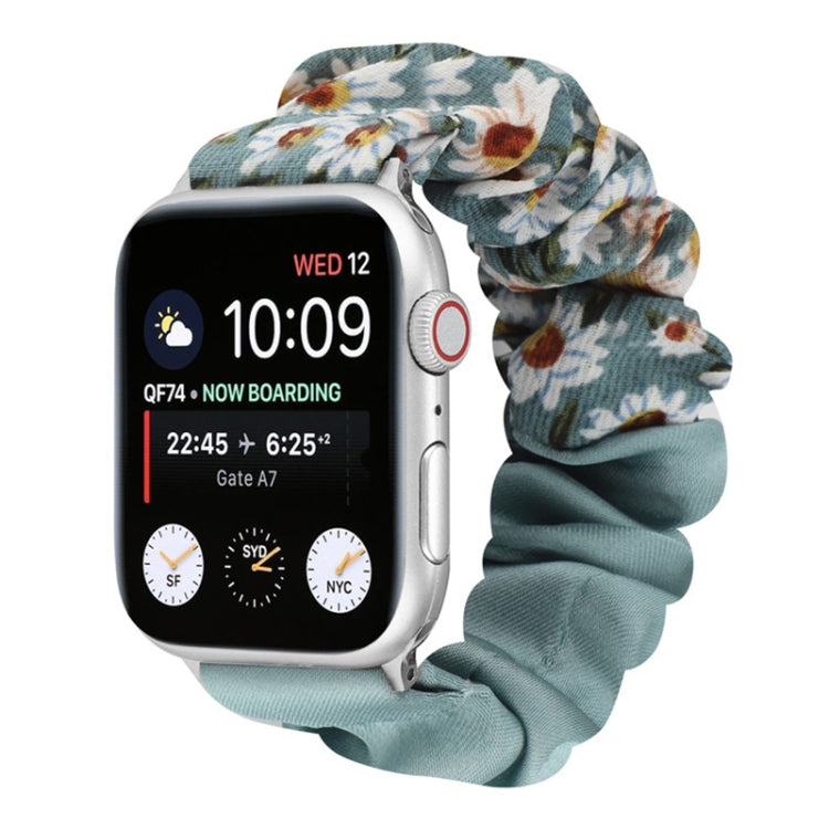 Cinturino per orologio in tessuto con anello per capelli con motivo a farfalla, For Apple Watch Ultra 49mm / Series 8&7 45mm / SE 2&6&SE&5&4 44mm / 3&2&1 42mm