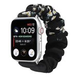 Cinturino per orologio in tessuto con anello per capelli con motivo a farfalla, For Apple Watch Ultra 49mm / Series 8&7 45mm / SE 2&6&SE&5&4 44mm / 3&2&1 42mm